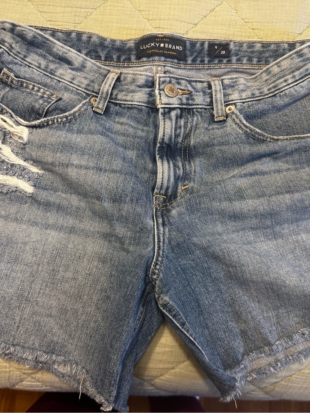 Lucky Brand Women's Medium Blue Distressed Denim Shorts
